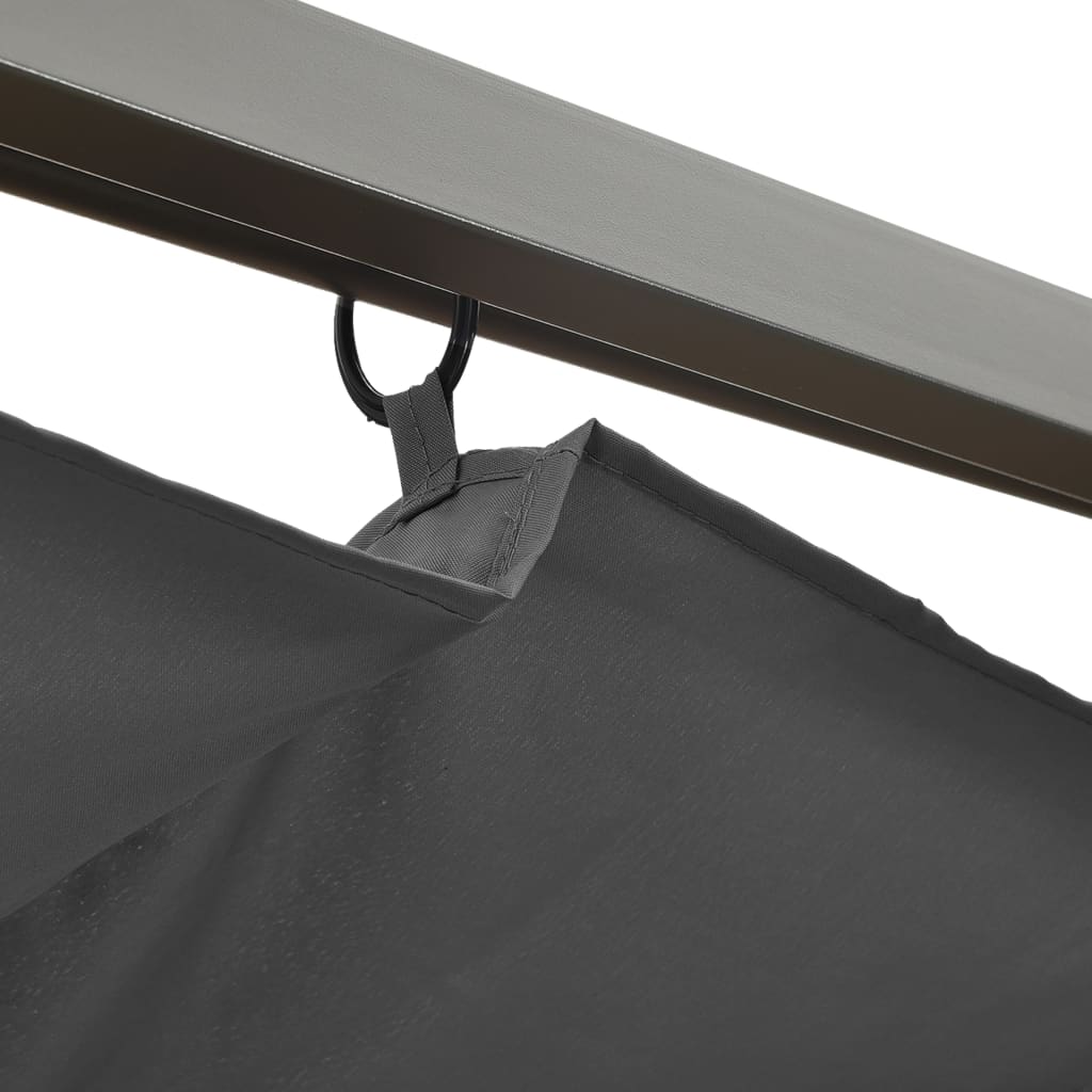 Pergola ar ievelkamu jumtu, antracīta krāsā, 3x3m, tērauds