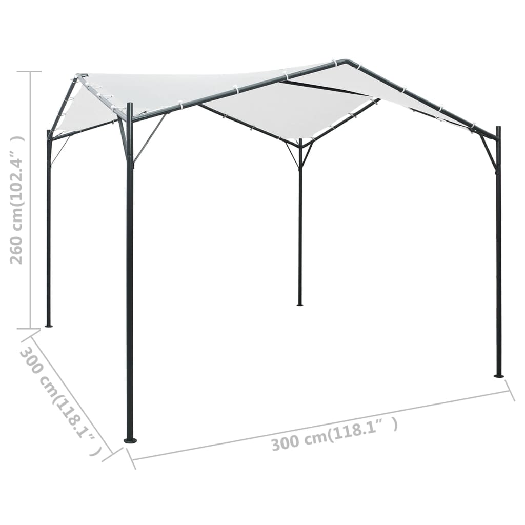 Pavėsinė, baltos spalvos, 3x3x2,6m, 180g/m²