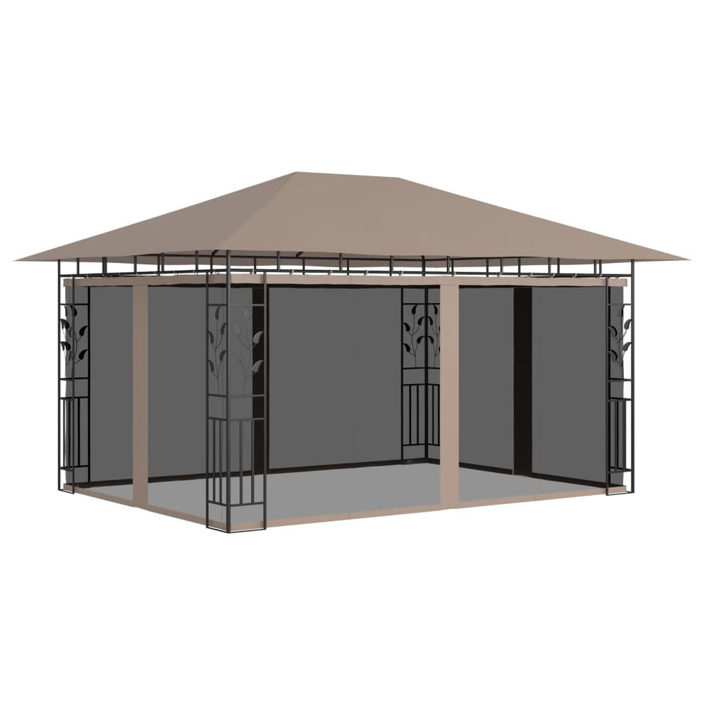 Gazebo with mosquito net JADE, taupe, 4x3m