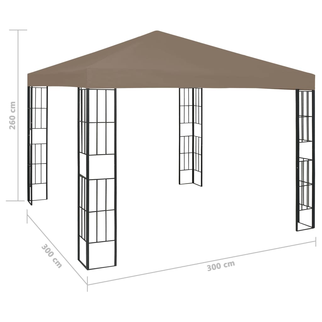 JADE Gazebo, taupe, 3x3m
