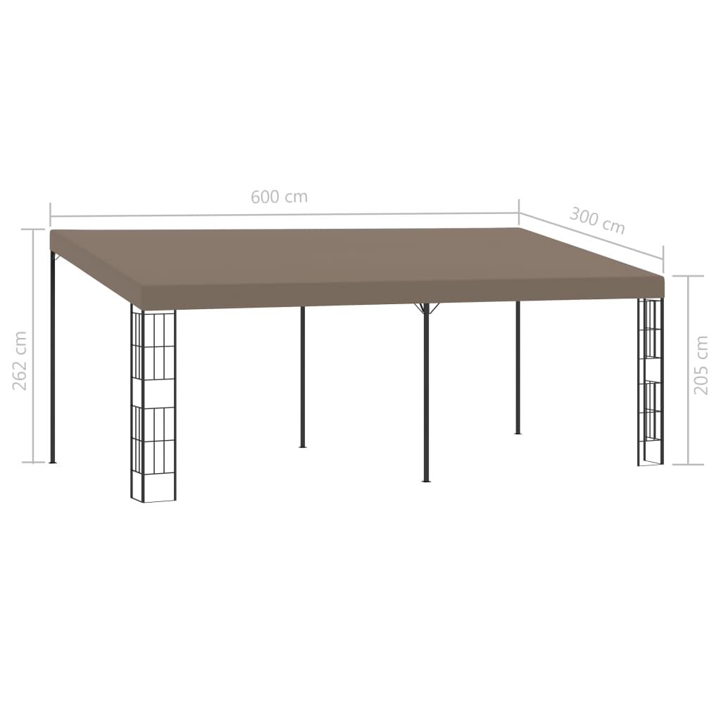 Gazebo JADE, taupe, 6x3m