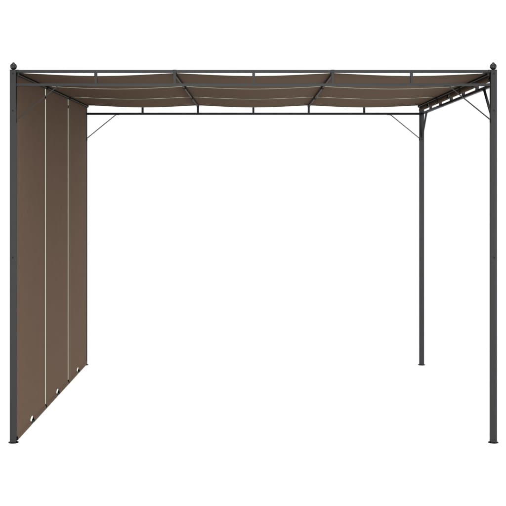 Dārza lapene ar sānu aizkaru, bēši pelēka, 3x3x2,25 m