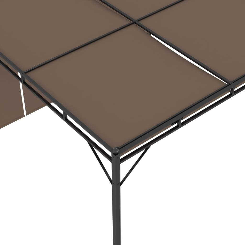 Dārza lapene ar sānu aizkaru, bēši pelēka, 3x3x2,25 m