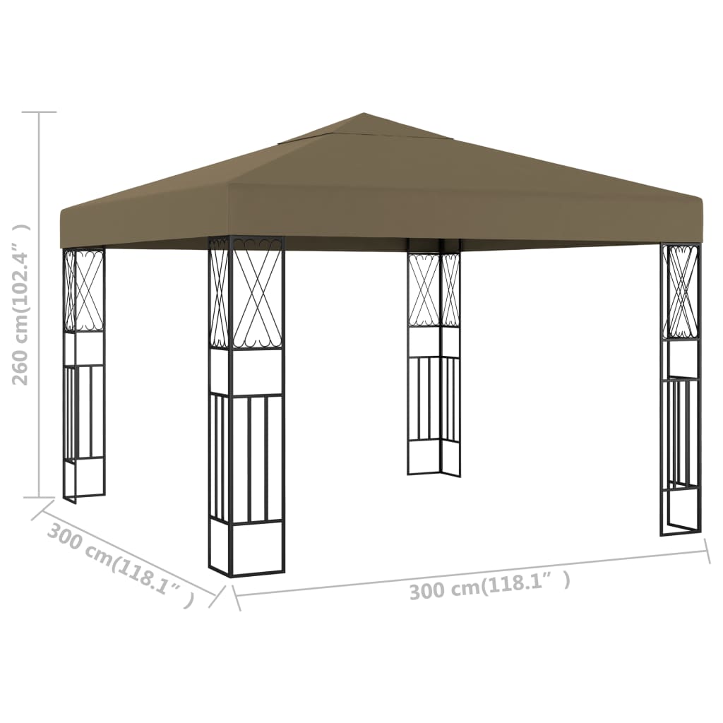 JADE Gazebo, taupe, 3x3m