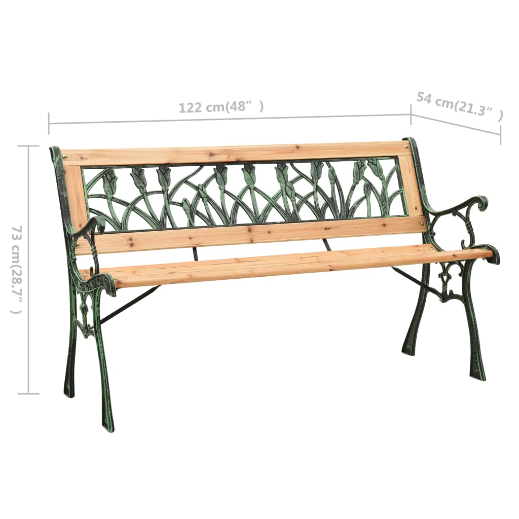 Dārza sols, 122 cm, čuguns un egles masīvkoks