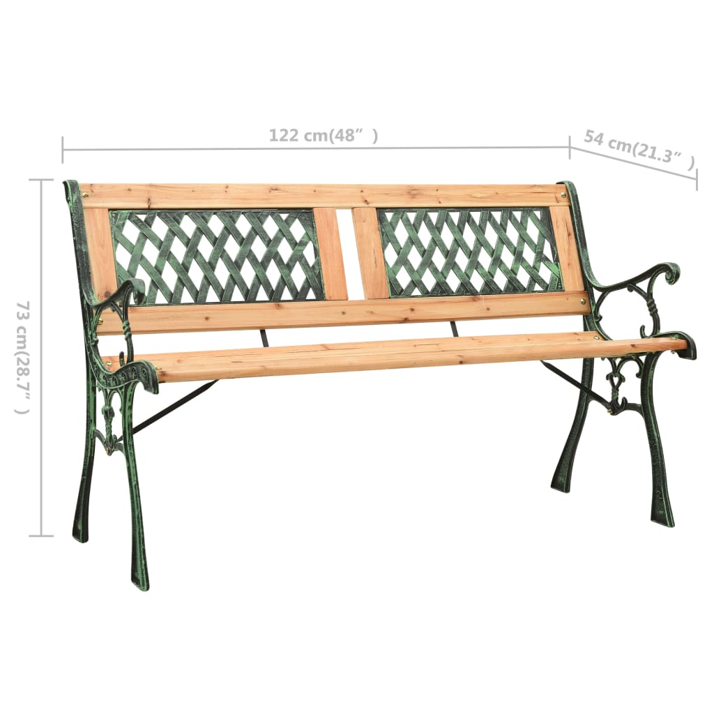 Dārza sols, 122 cm, čuguns un egles masīvkoks