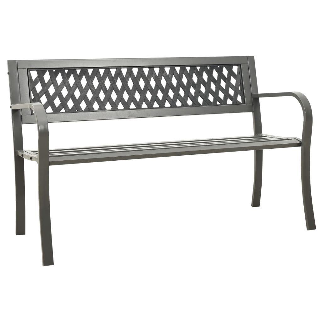 Garden bench, gray, 125cm, steel