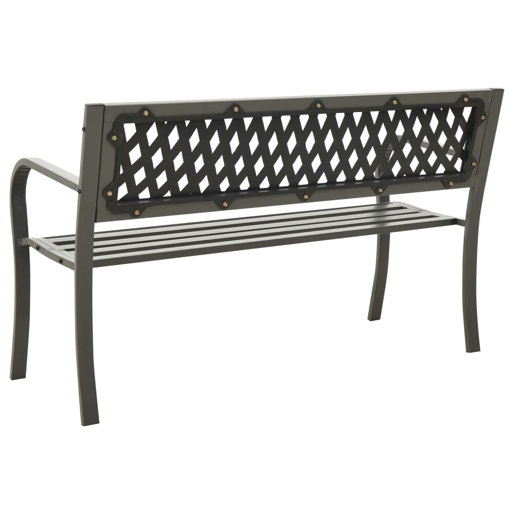 Garden bench, gray, 125cm, steel