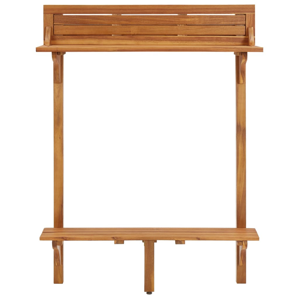 Balcony bar table, 90x37x122.5cm, solid acacia wood