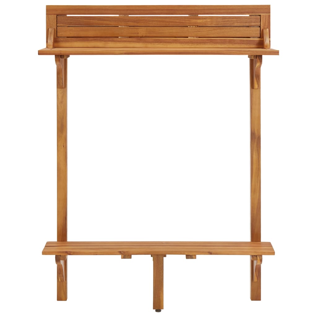 Balcony bar table, 90x37x122.5cm, solid acacia wood