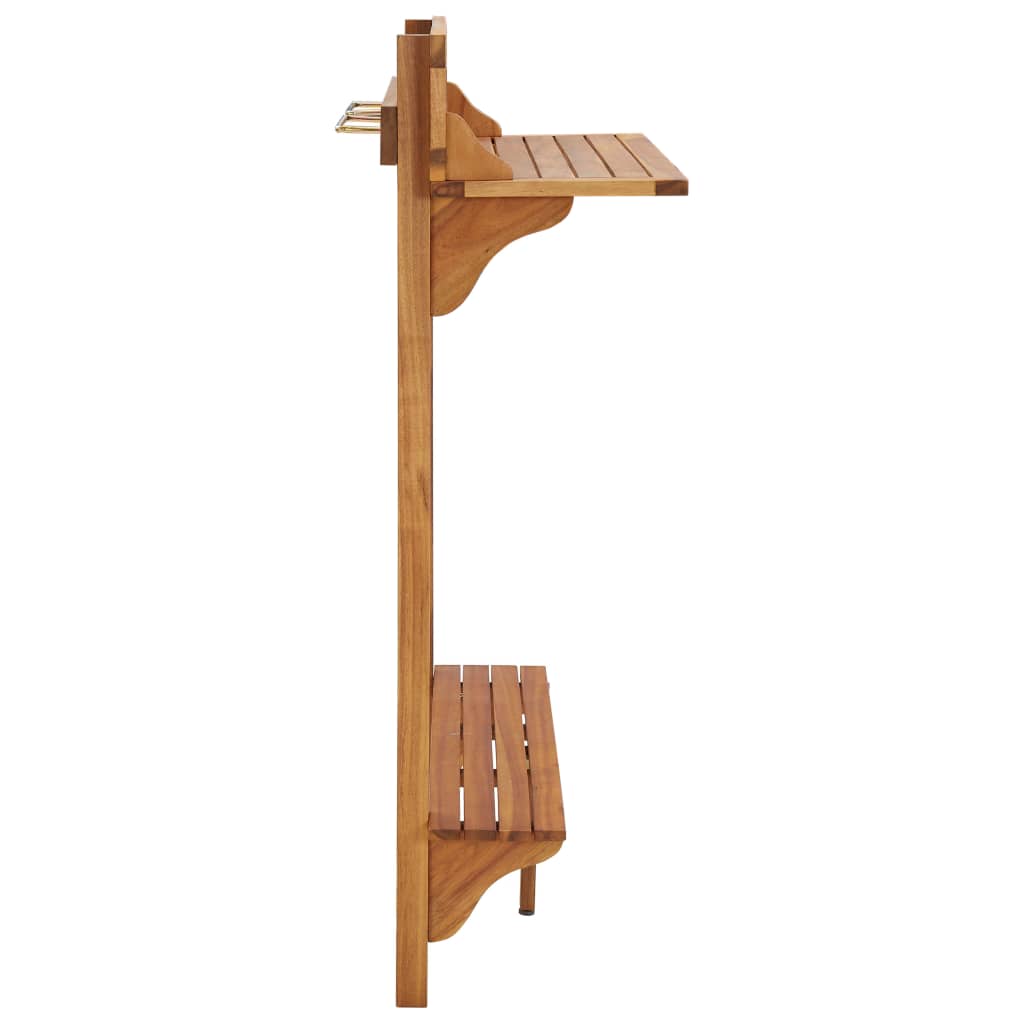 Balcony bar table, 90x37x122.5cm, solid acacia wood
