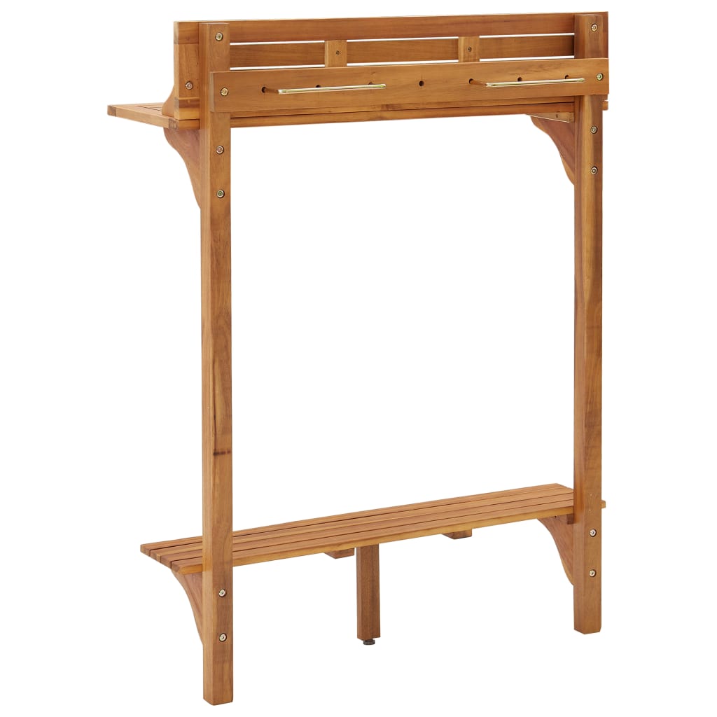 Balcony bar table, 90x37x122.5cm, solid acacia wood