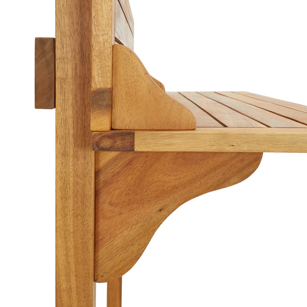 Balcony bar table, 90x37x122.5cm, solid acacia wood