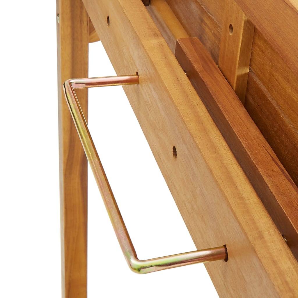 Balcony bar table, 90x37x122.5cm, solid acacia wood