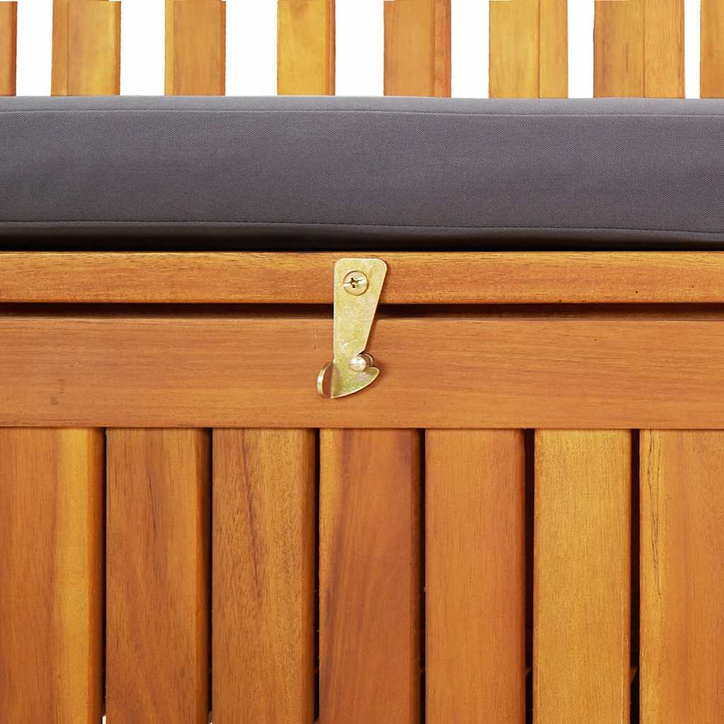 Garden bench with storage box, 120cm, solid acacia wood