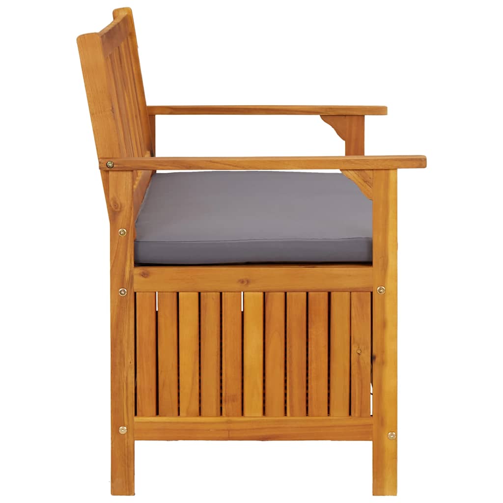 Garden bench with storage box, 120cm, solid acacia wood