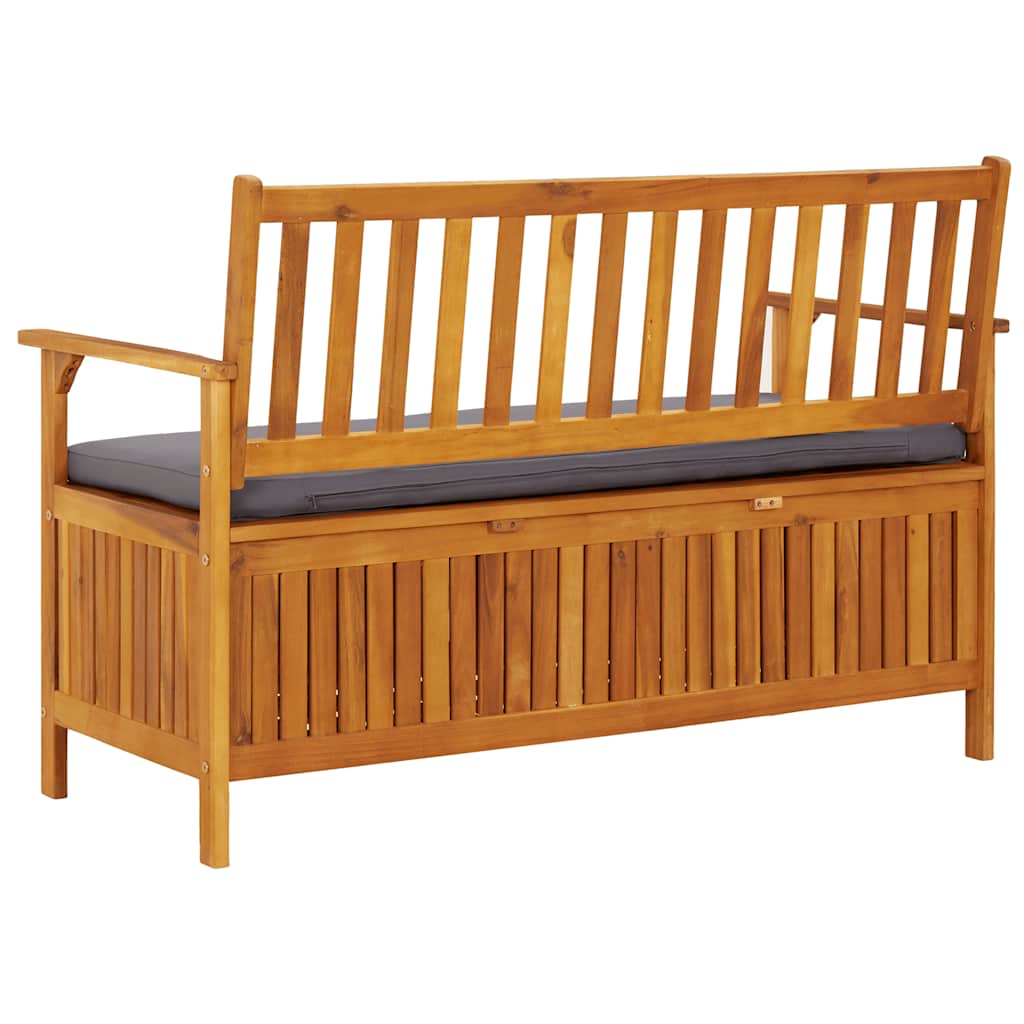 Garden bench with storage box, 120cm, solid acacia wood