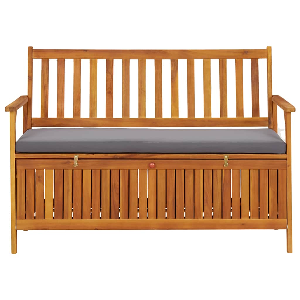 Garden bench with storage box, 120cm, solid acacia wood