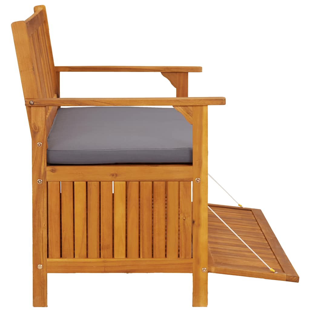 Garden bench with storage box, 120cm, solid acacia wood