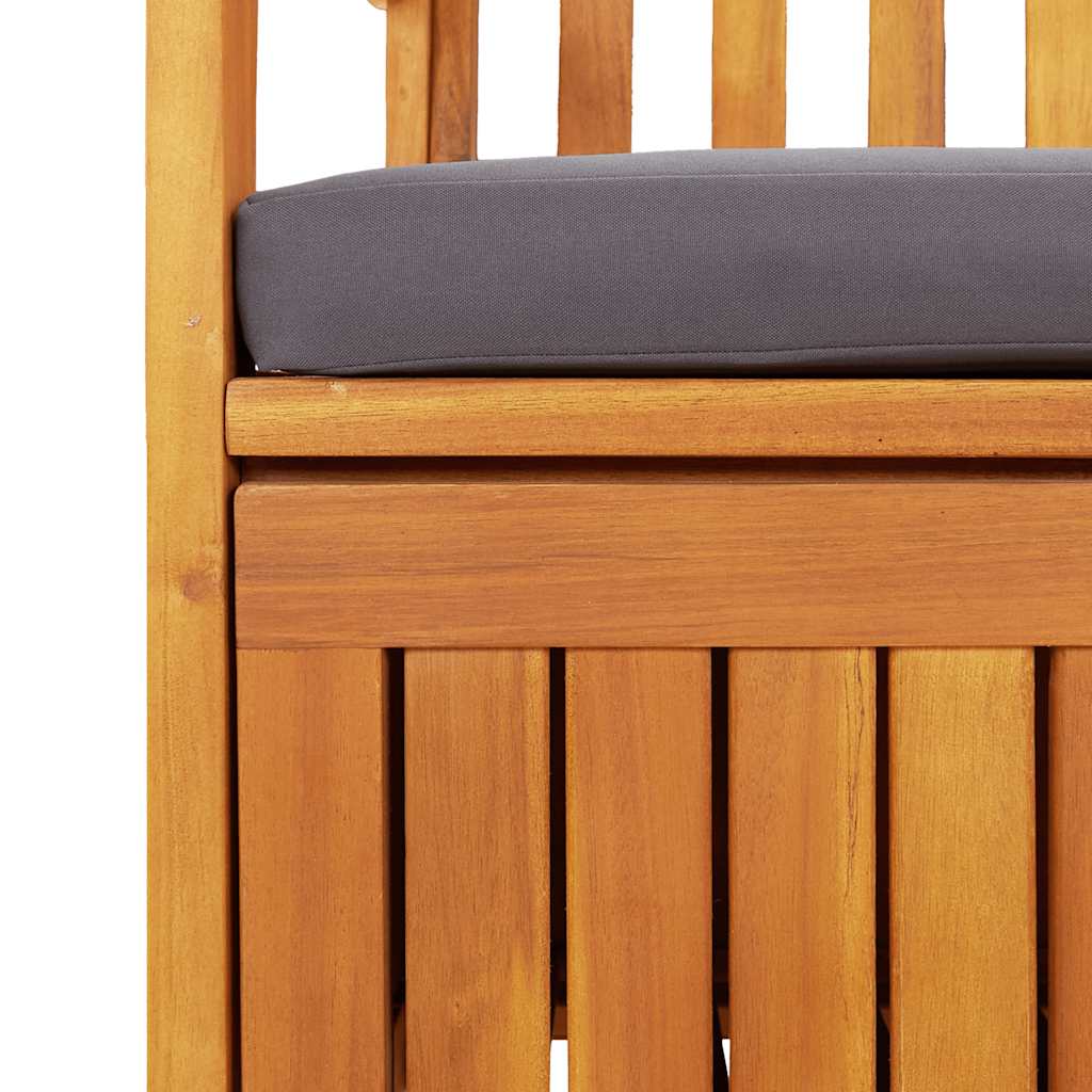 Garden bench with storage box, 120cm, solid acacia wood