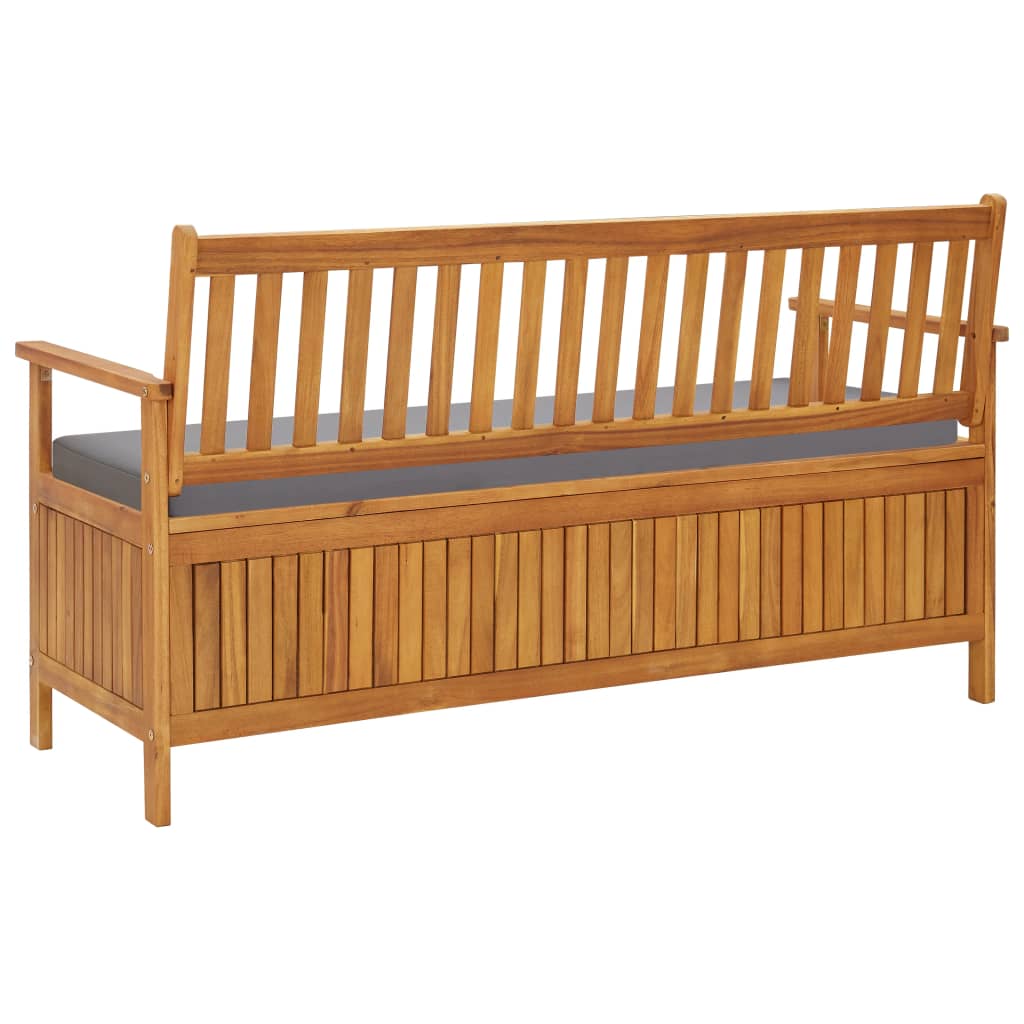 Dārza soliņš-glabāšanas kaste ar spilvenu, 148 cm, akācijas masīvkoks