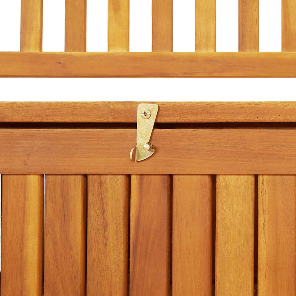 Garden bench with storage box, 120cm, solid acacia wood