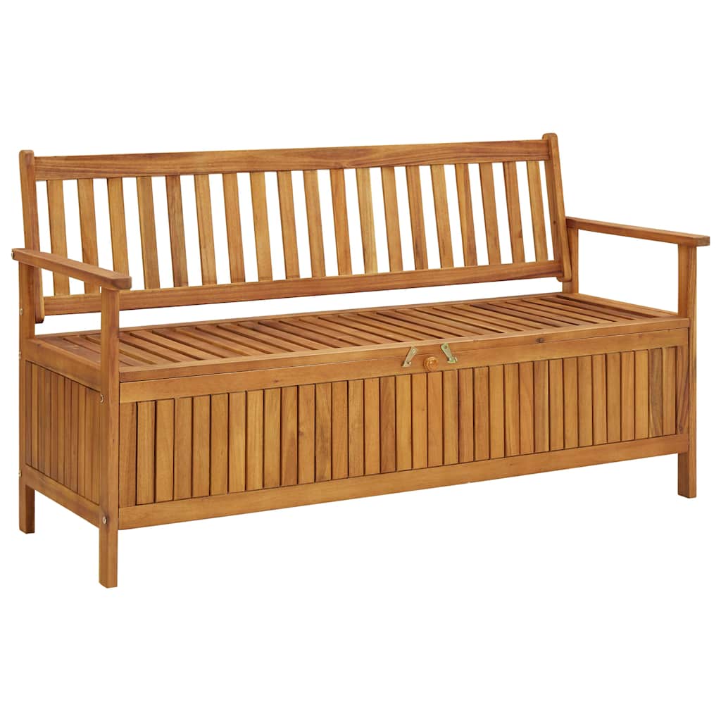 Garden bench storage box, 148cm, solid acacia wood