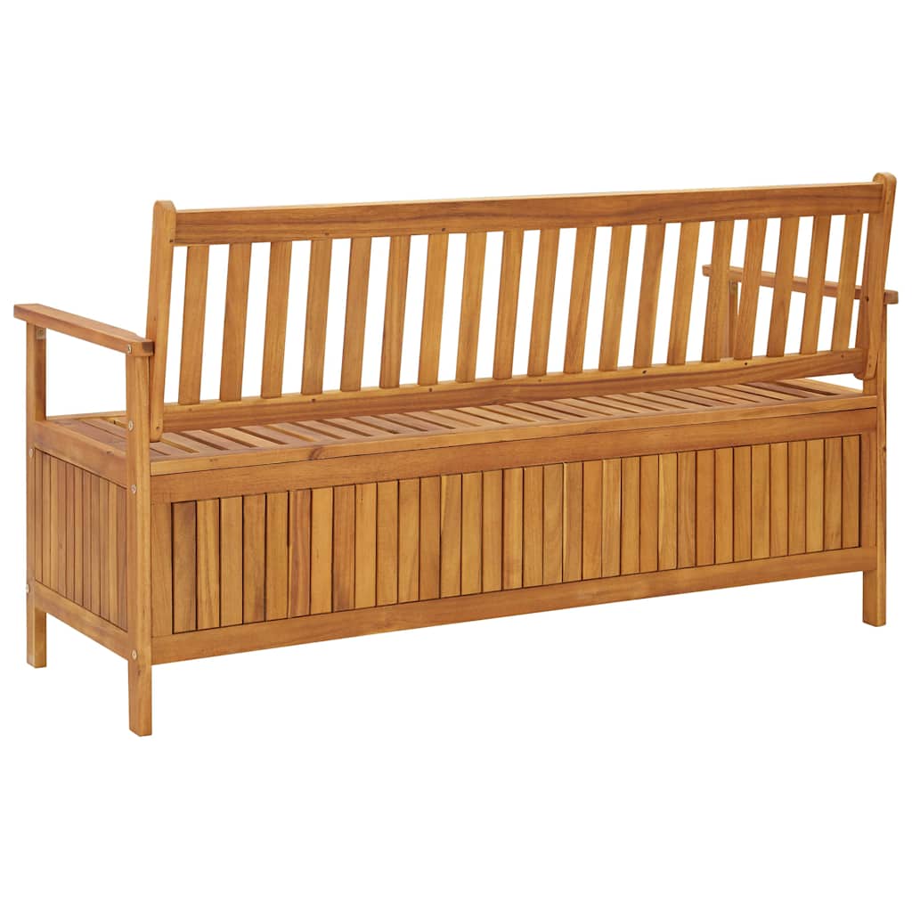 Garden bench storage box, 148cm, solid acacia wood