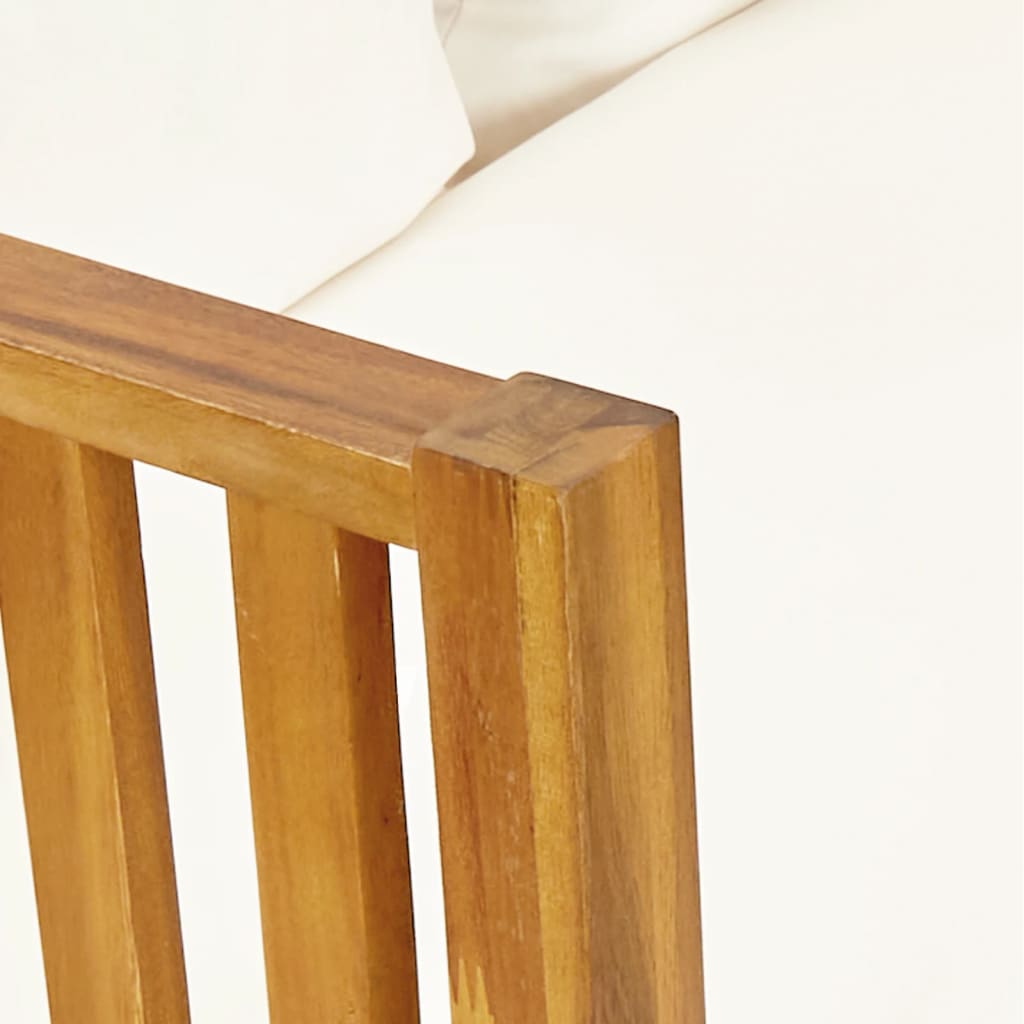 Two-seater garden bench with a cushion, 179cm, solid acacia wood