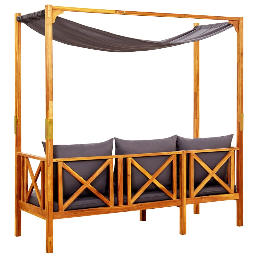 Garden bench with an arch, solid acacia wood