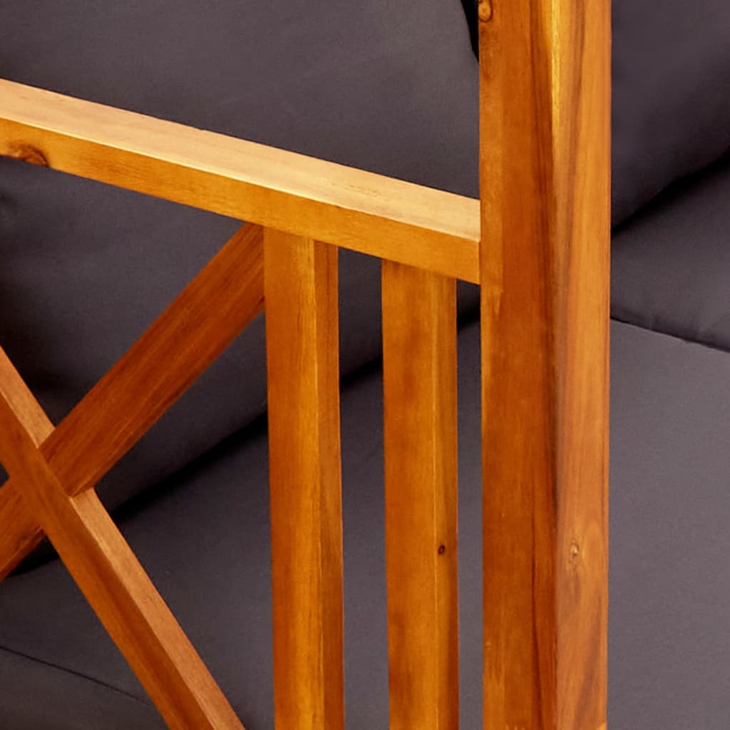 Garden bench with an arch, solid acacia wood