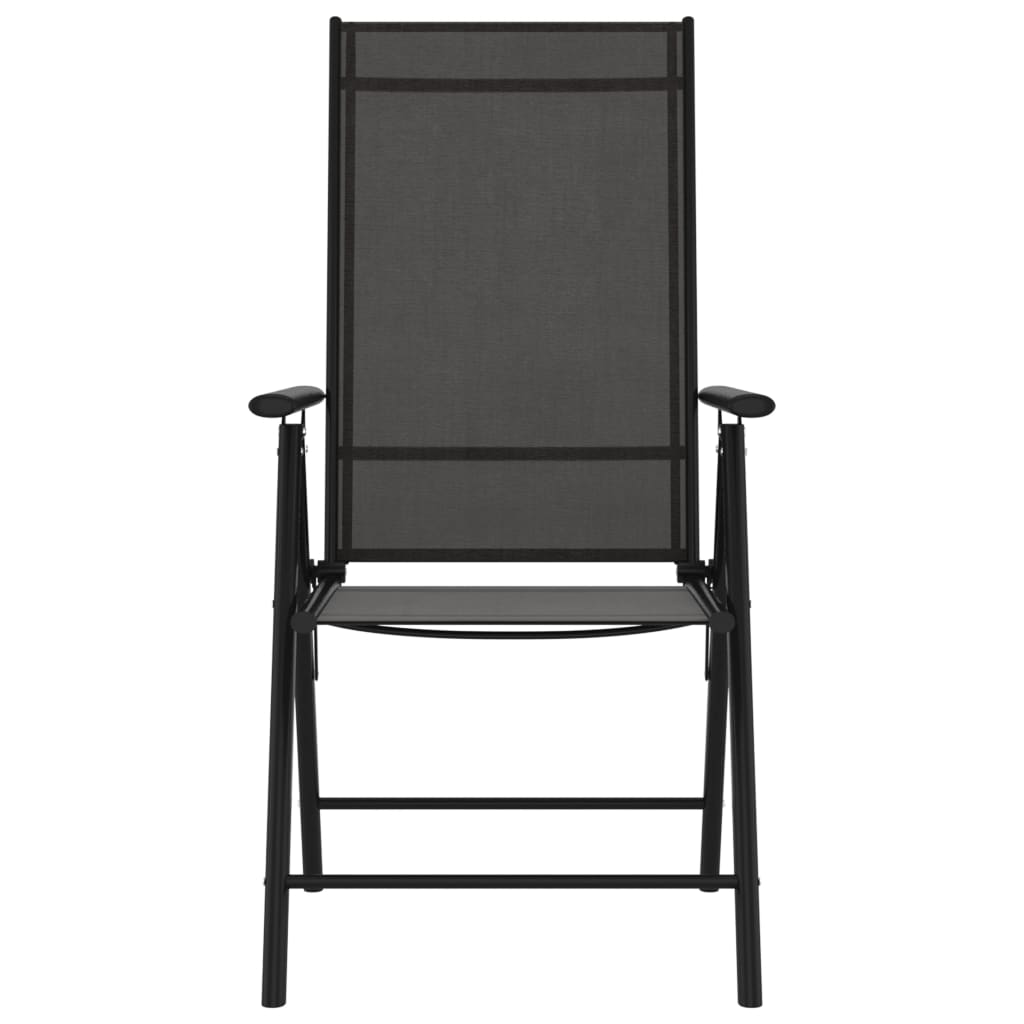 Folding garden chairs, 6 pcs., black, textilene