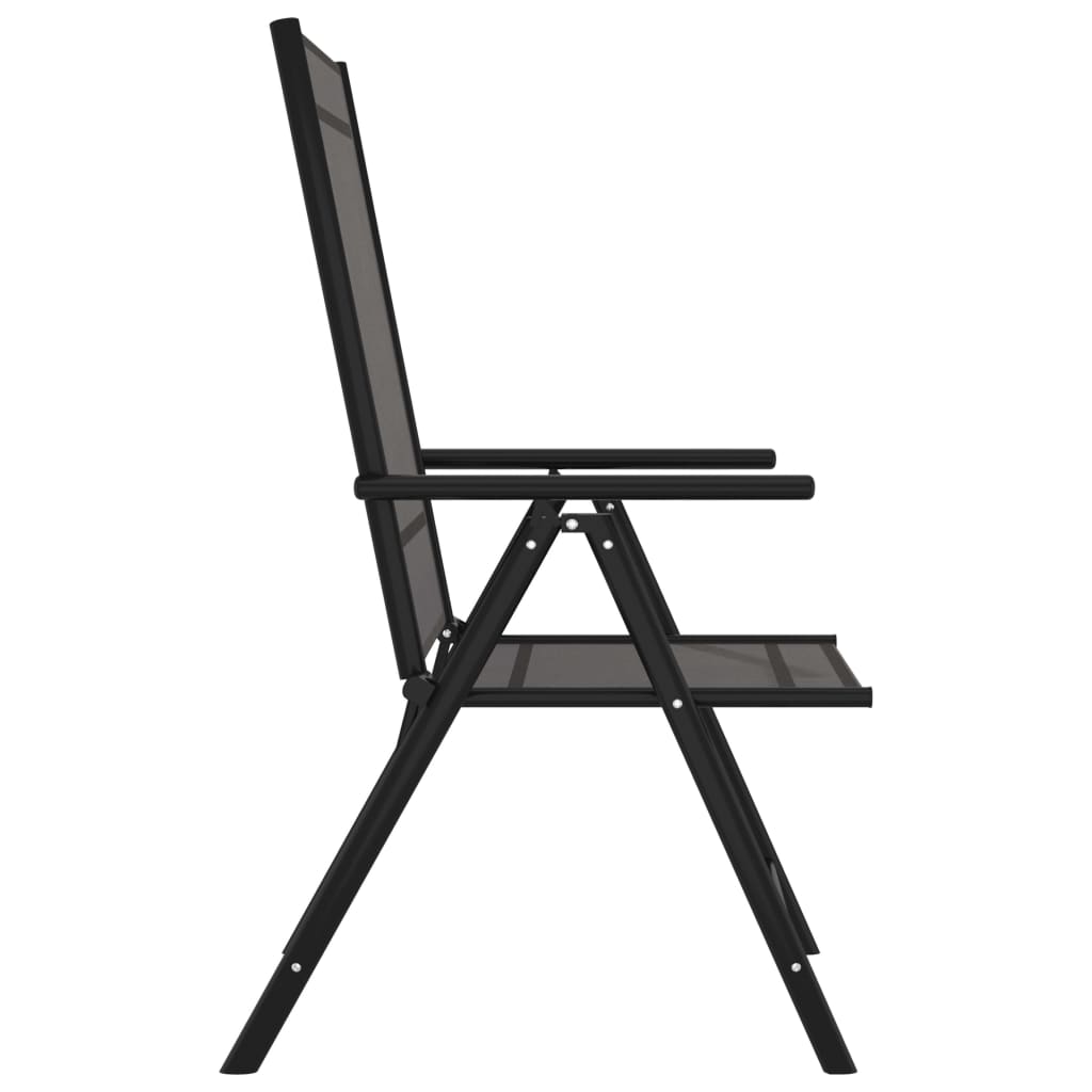 Folding garden chairs, 6 pcs., black, textilene