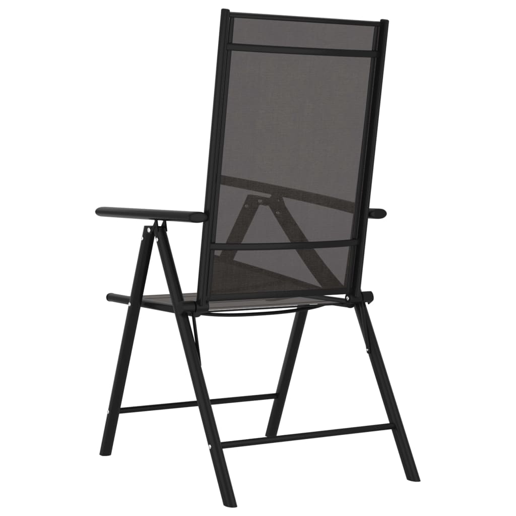 Folding garden chairs, 6 pcs., black, textilene