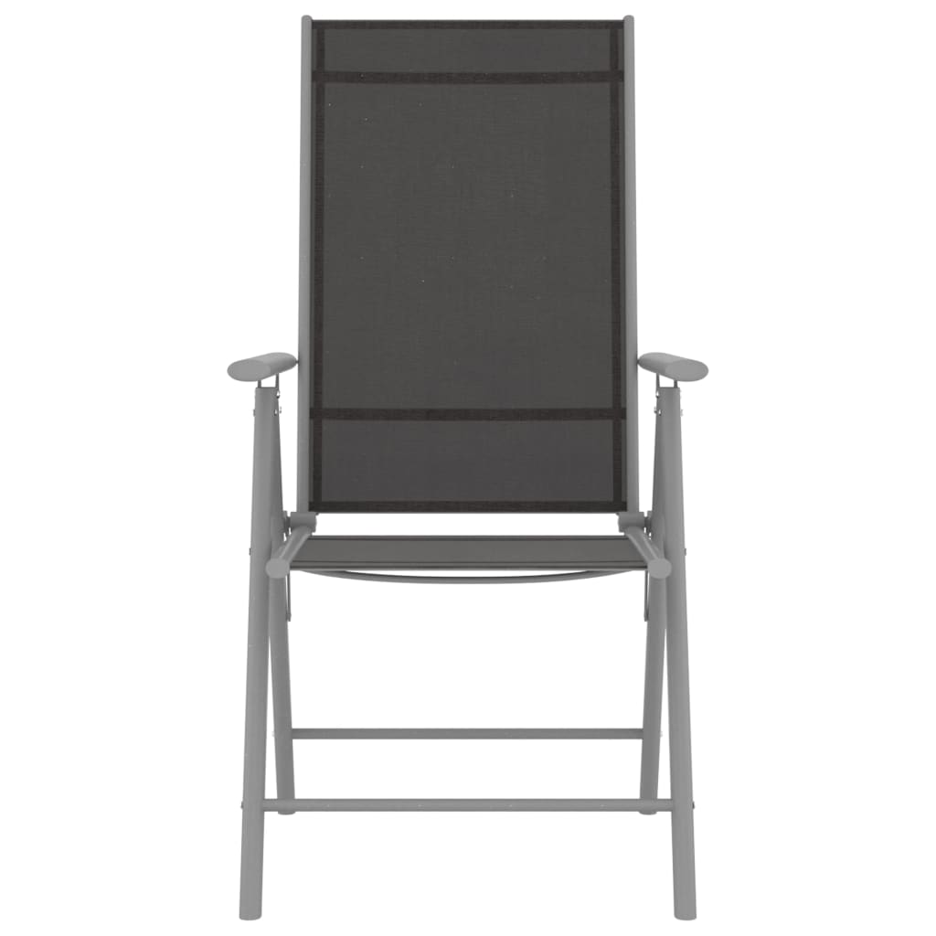 Folding garden chairs, 2 pcs., black, textilene