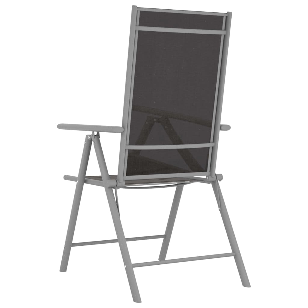 Folding garden chairs, 2 pcs., black, textilene
