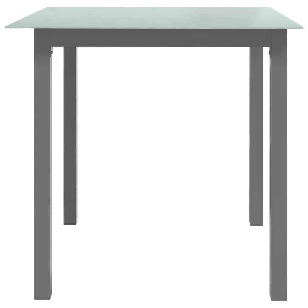 Garden table, light grey, 80x80x74cm, aluminium and glass