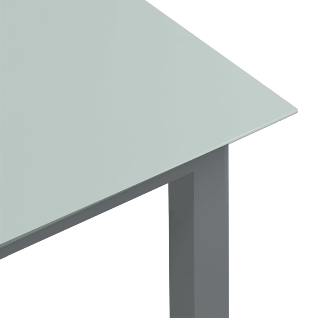 Garden table, light grey, 80x80x74cm, aluminium and glass