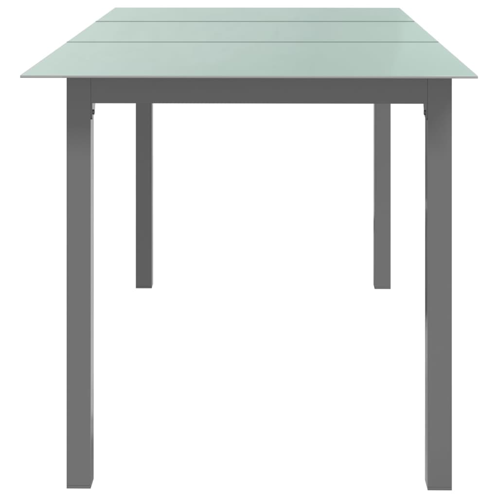 Garden table, light grey, 150x90x74cm, aluminium, glass