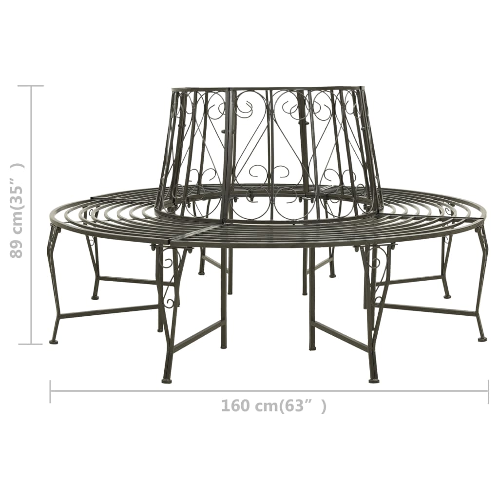 Sodo suoliukas aplink medį, 160cm, plienas