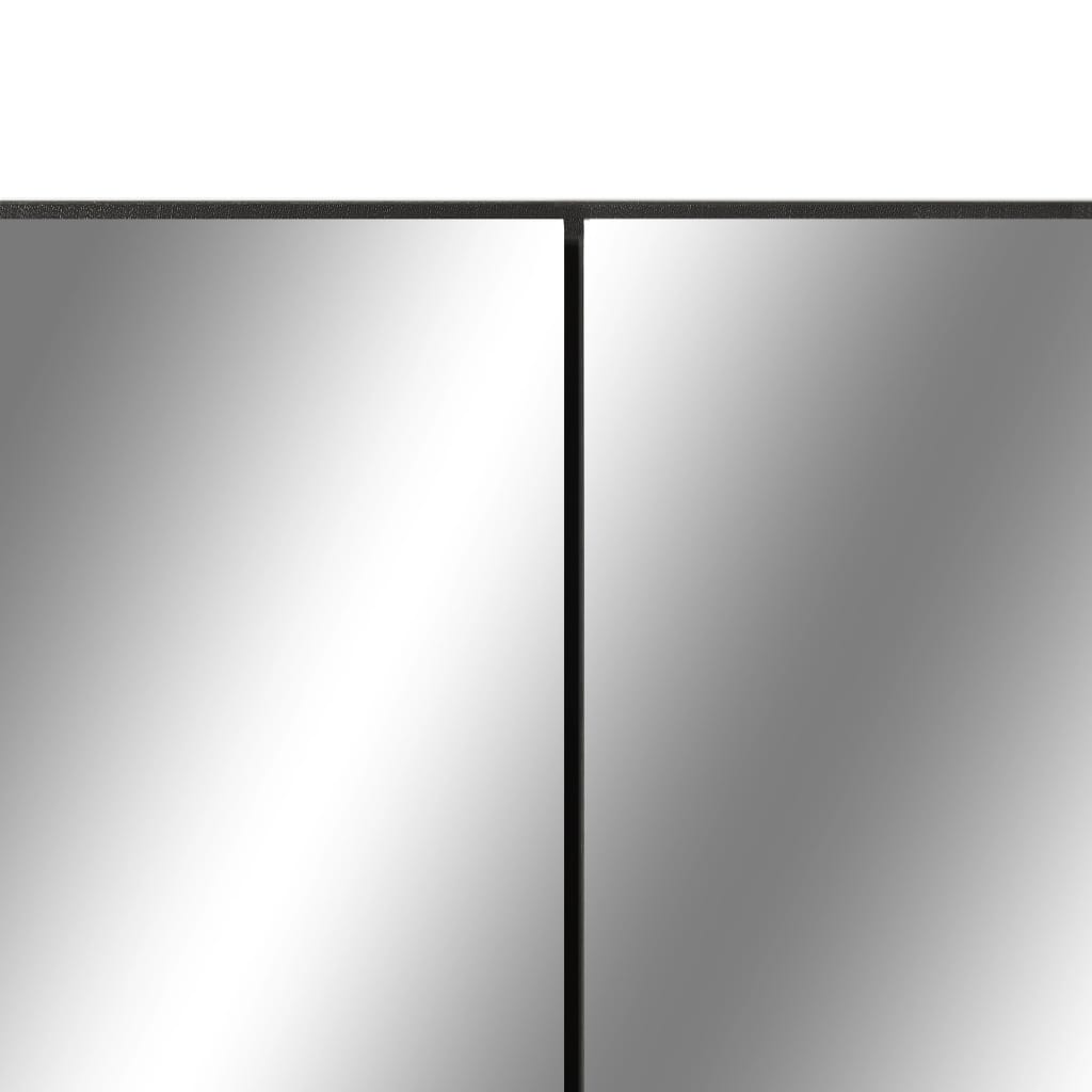 Spogulis vannas istabai ar LED, melns, 80x15x60cm, MDF