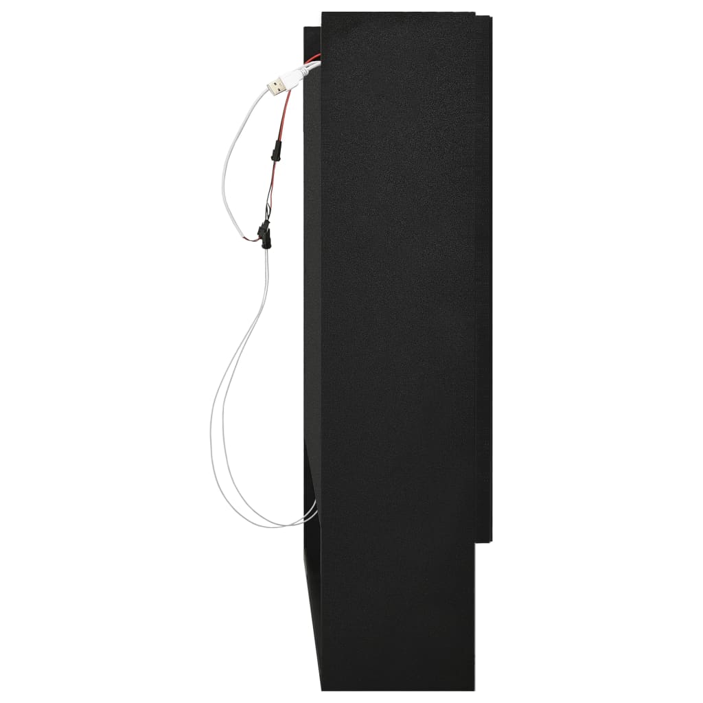Spogulis vannas istabai ar LED, melns, 80x15x60cm, MDF