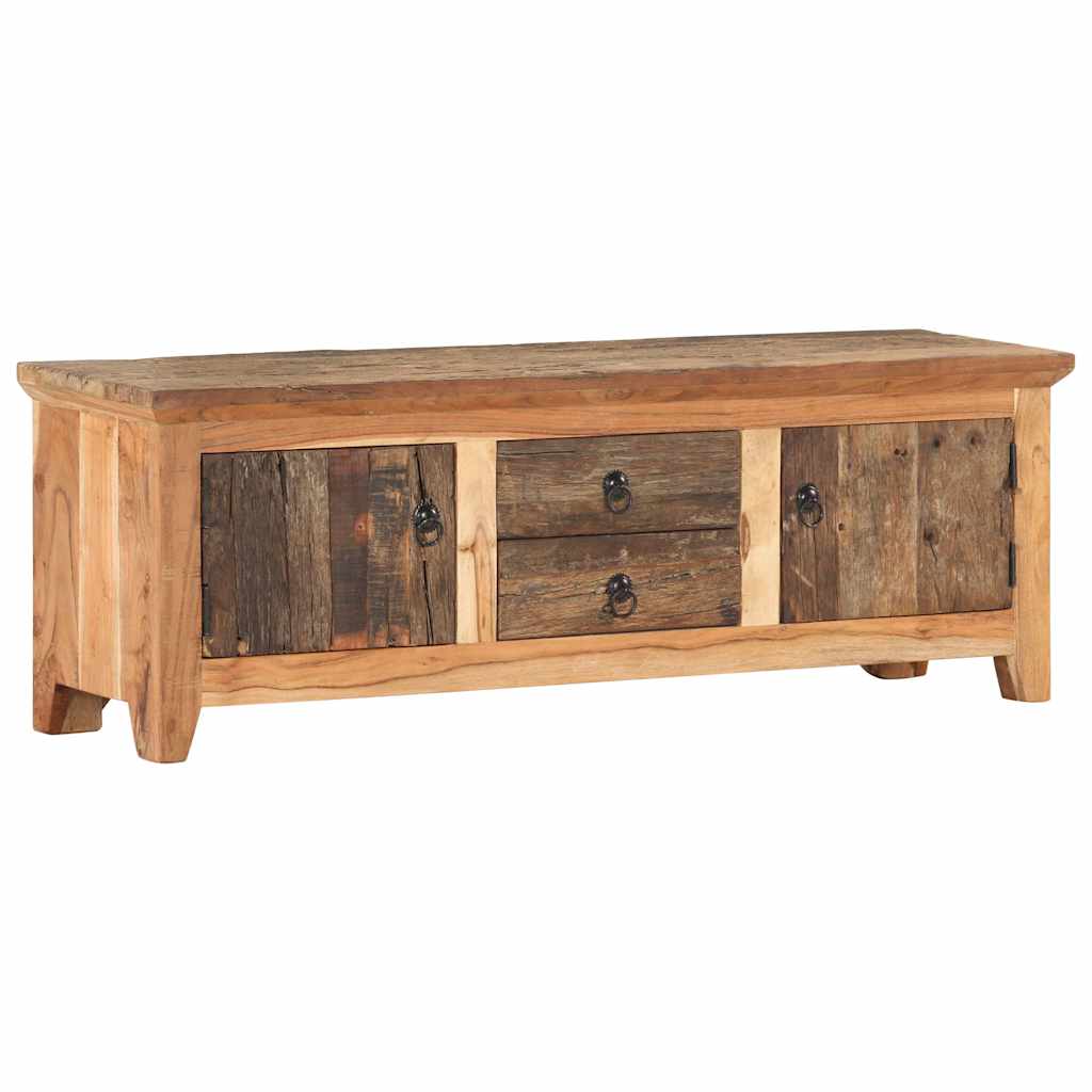 TV cabinet, 120x30x40cm, solid acacia and reclaimed wood