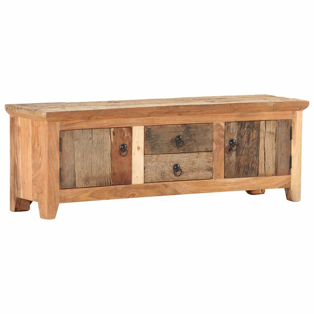 TV cabinet, 120x30x40cm, solid acacia and reclaimed wood