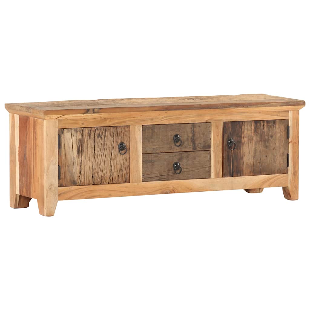 TV cabinet, 120x30x40cm, solid acacia and reclaimed wood