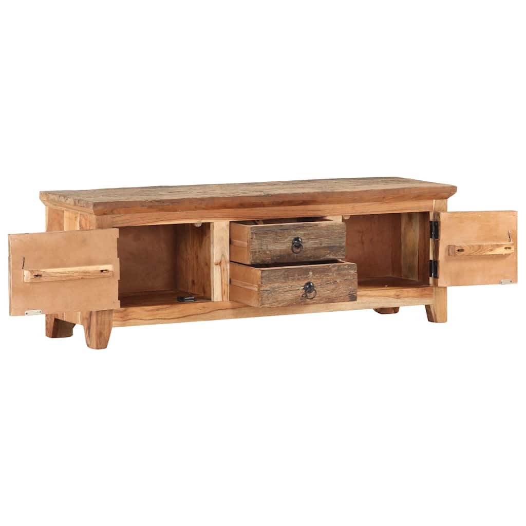 TV cabinet, 120x30x40cm, solid acacia and reclaimed wood