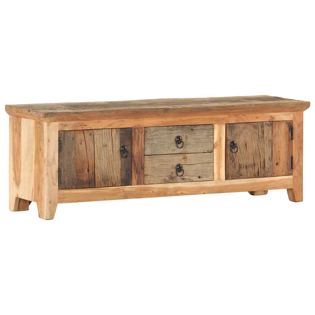 TV cabinet, 120x30x40cm, solid acacia and reclaimed wood