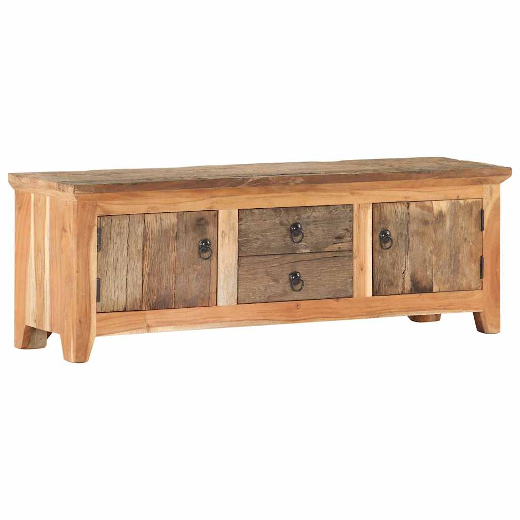 TV cabinet, 120x30x40cm, solid acacia and reclaimed wood