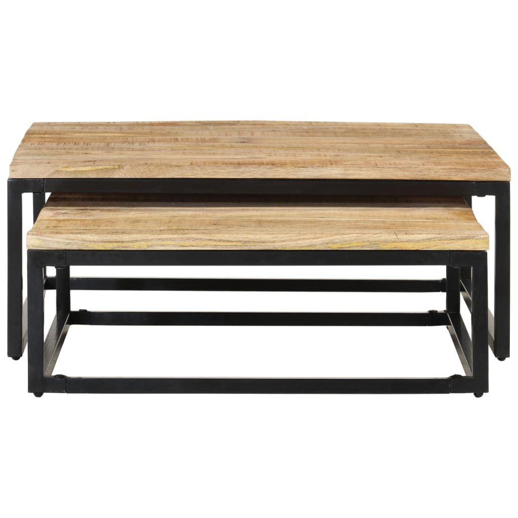 Nesting coffee tables, 2 pcs., solid mango wood