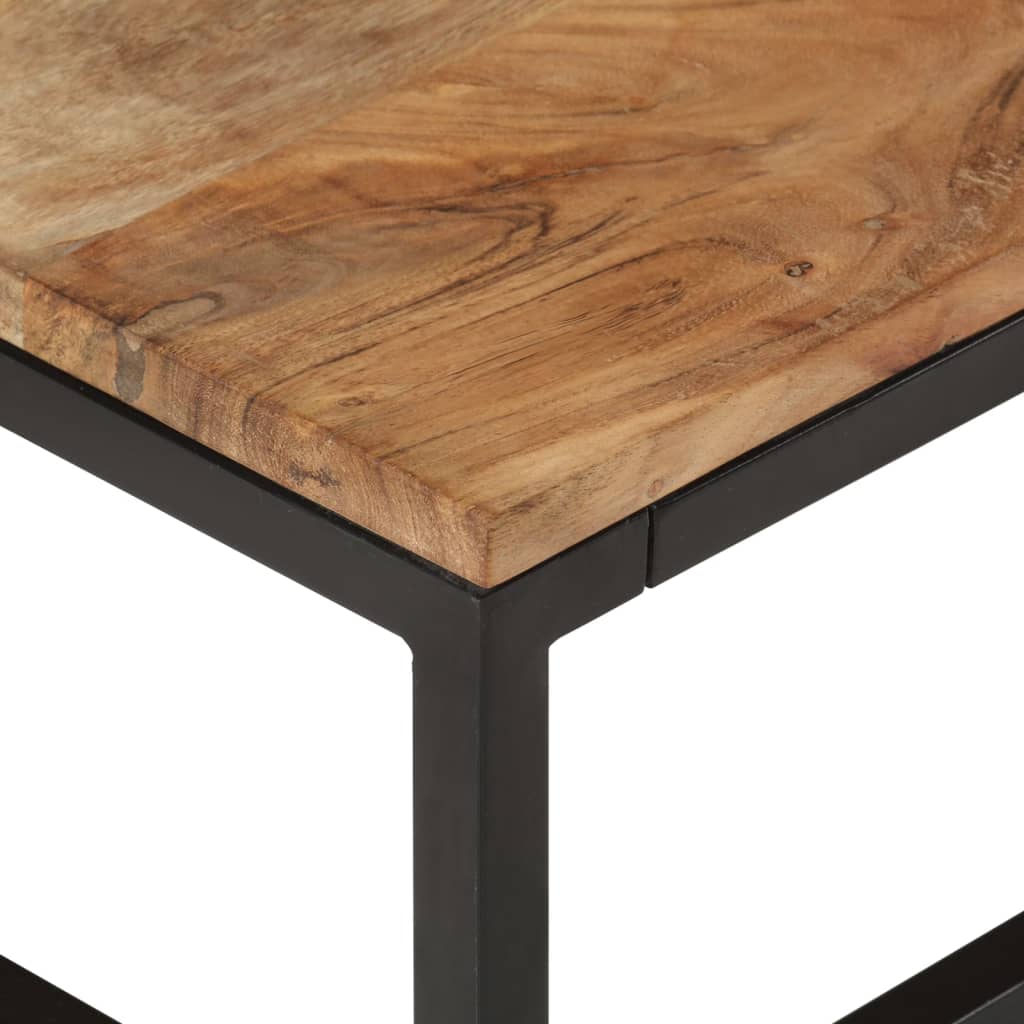 Stackable coffee tables, 2 pcs., solid acacia wood